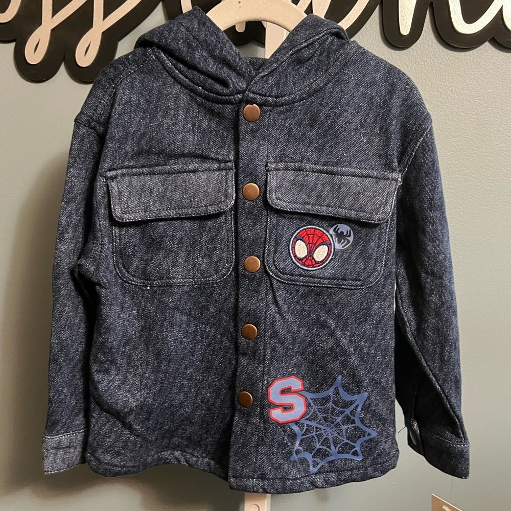 Marvel Spidey Amazing Friends Blue Jean Appearance Hooded Jacket NWT 3T